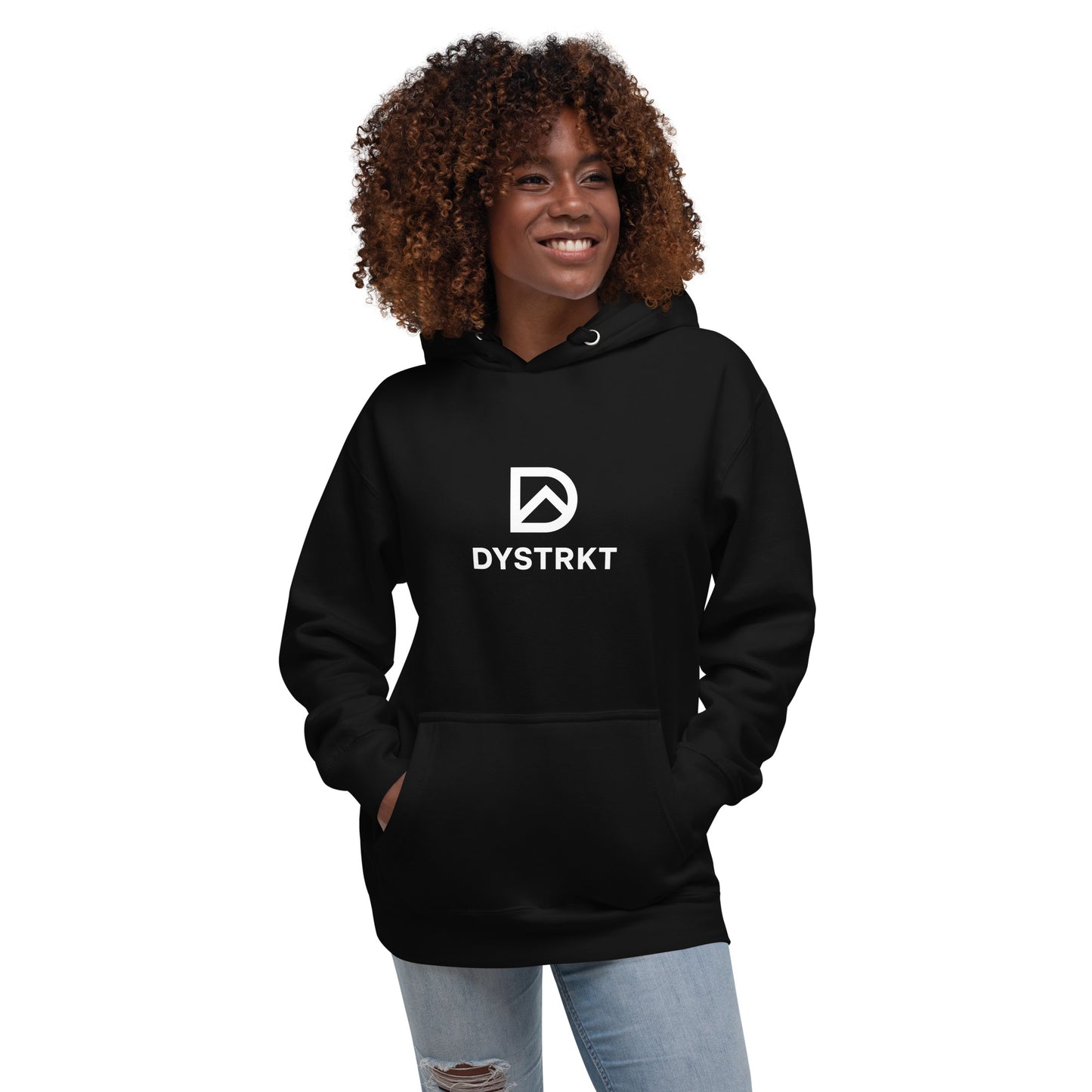 DYSTRKT Essential Hoodie Black | Sudadera negra streetwear premium