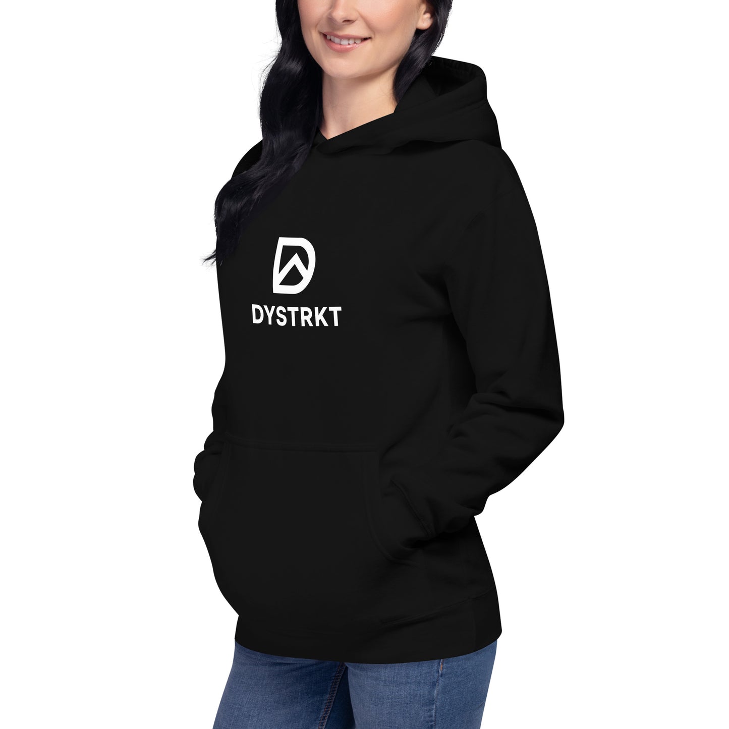 DYSTRKT Essential Hoodie Black | Sudadera negra streetwear premium