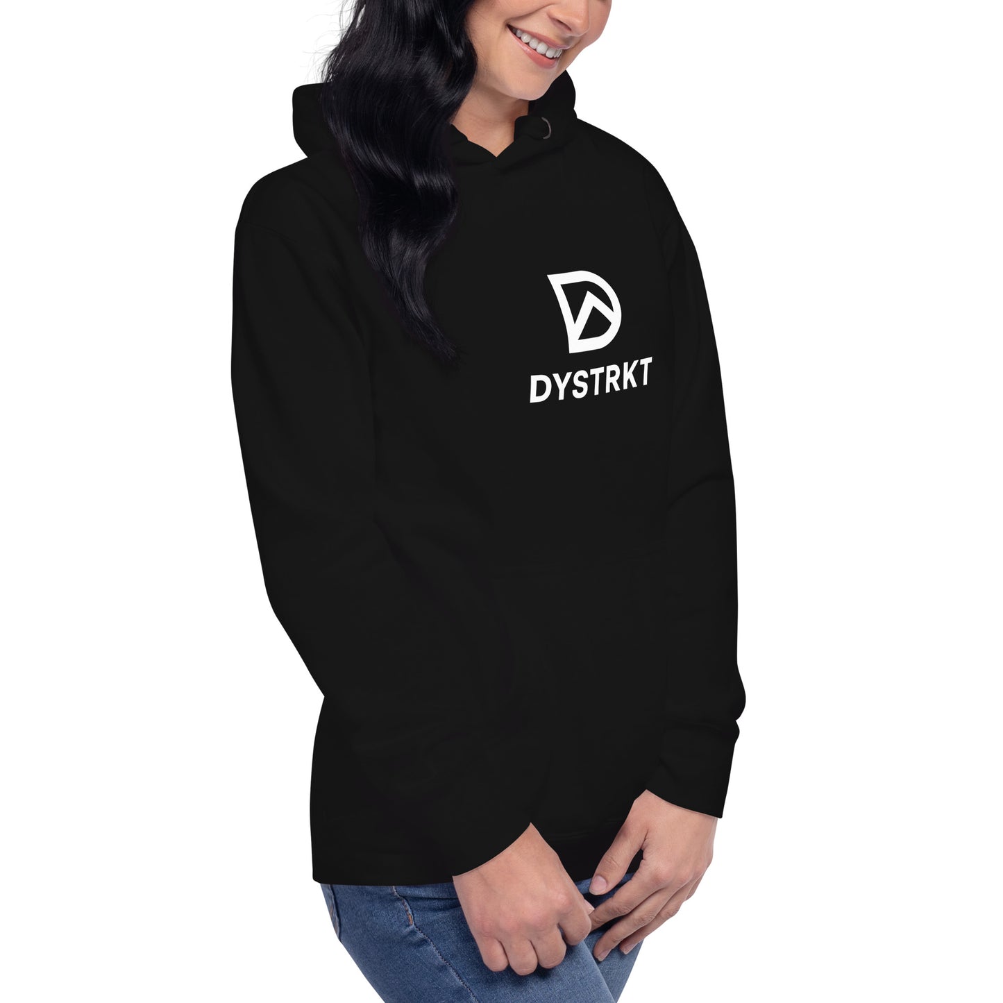 DYSTRKT Essential Hoodie Black | Sudadera negra streetwear premium