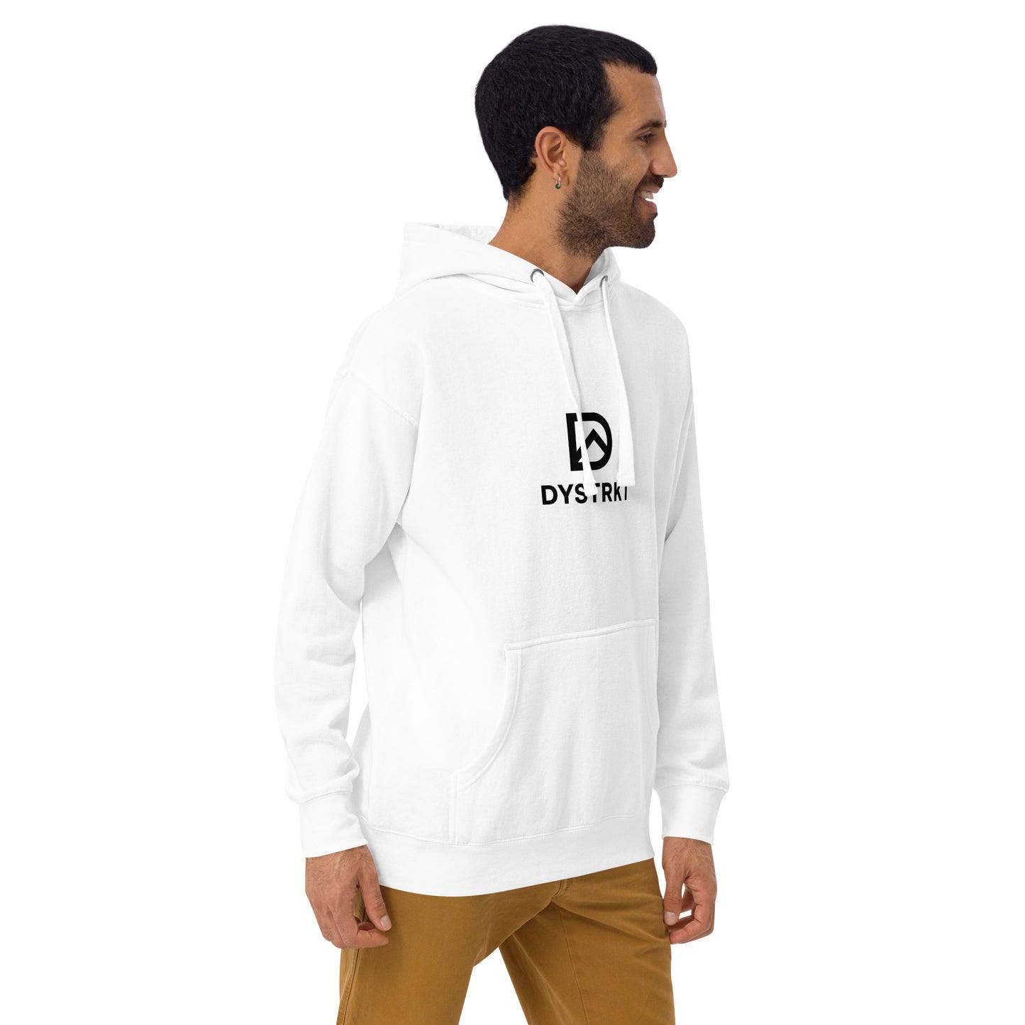 DYSTRKT Essential Hoodie White | Sudadera blanca streetwear premium