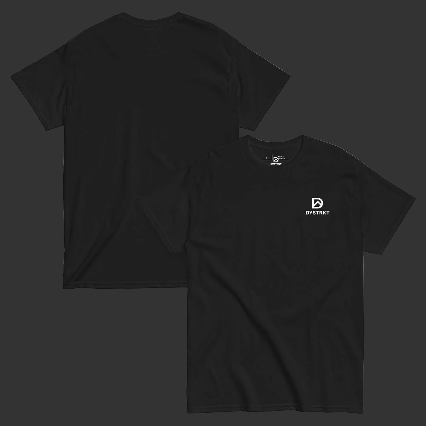 DYSTRKT Essential Tee Black | Camiseta negra streetwear premium