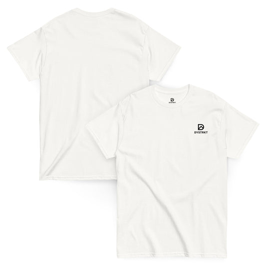 DYSTRKT Core Tee White/Grey | Camiseta blanca streetwear premium