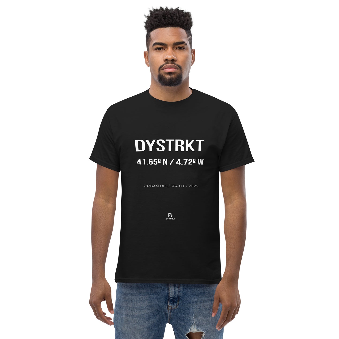 DYSTRKT Blueprint Tee Black – Camiseta negra streetwear premium