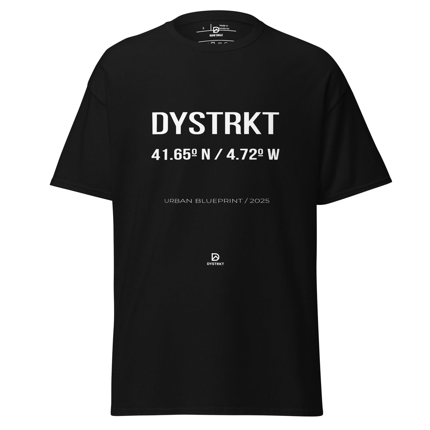 DYSTRKT Blueprint Tee Black – Camiseta negra streetwear premium