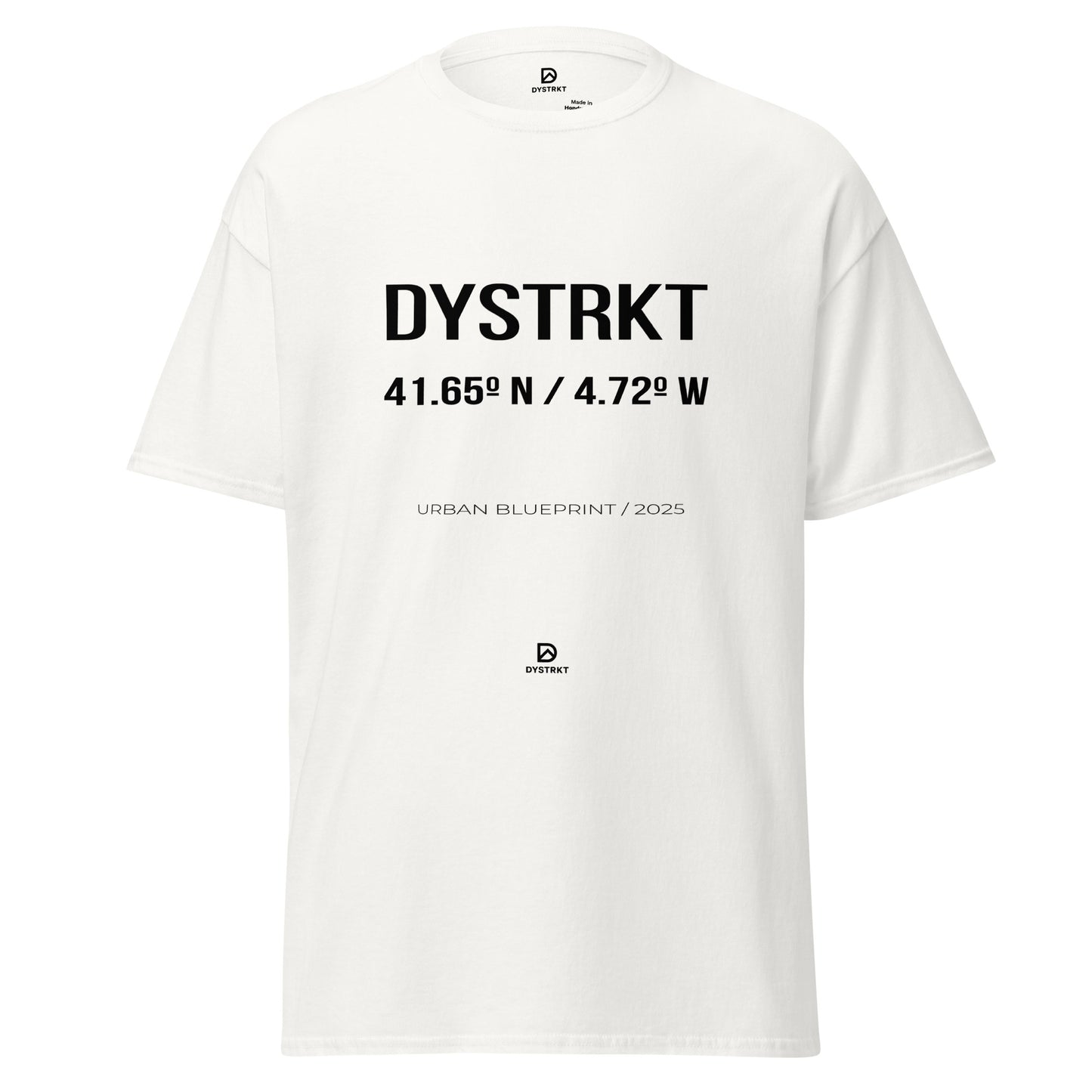 DYSTRKT Blueprint Tee White – Camiseta blanca streetwear premium