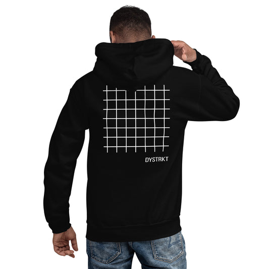 DYSTRKT Blueprint Hoodie Black – Sudadera negra streetwear premium